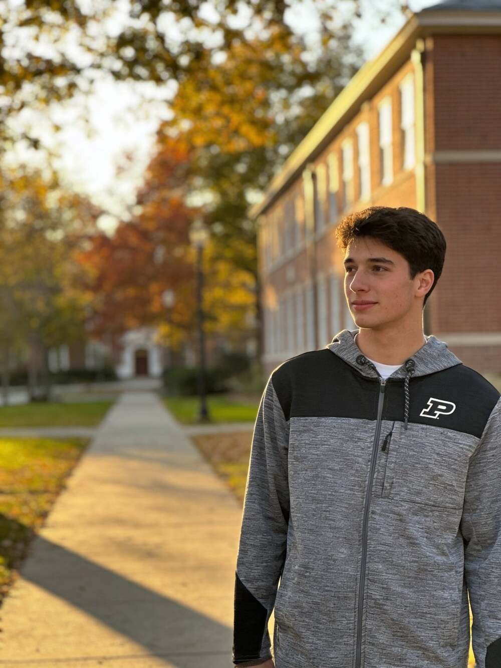 Colosseum Purdue Boilermakers Full Zip Hooded Sweatshirt Men's XL Grey Black